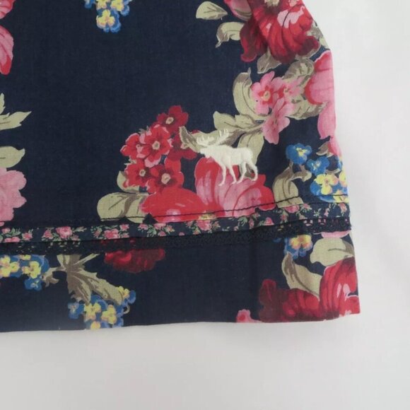 NEW Abercrombie Womens Floral Dress Size Medium Navy Blue Lace Trim - Picture 9 of 9